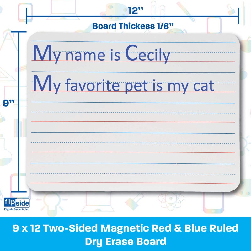 Flipside, FLP10076, Double-Sided Magnetic Dry Erase Board, 1 Each,White - Image 3